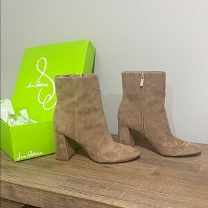 Sam Edelman Taupe Suede Heeled Boots